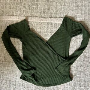 Reformation ribbed faux wrap too